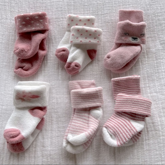 Other - 👶🏼 Baby Socks, set of 6, Pink, 0-6m